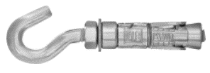 Анкерный болт распорный с крюком или кольцом RAWLPLUG RAWLBOLT 4-х лепестковой гильзы, оцинкованный