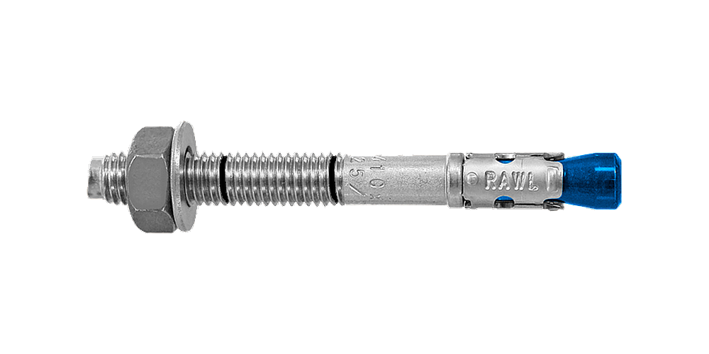 Анкер клиновой RAWLPLUG для сжатой (без трещин) и растянутой (с трещинами) зоны бетона в антикоррозионном покрытии DELTA с гильзой из нержавейки R-HPTIIZF