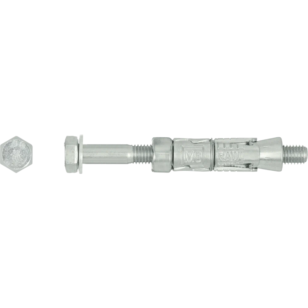 Анкерный болт распорный R-RBL RAWLPLUG 4-х лепестковый с болтом и шайбой, оцинкованный
