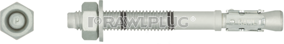Анкер клиновой RAWLPLUG для сжатой (без трещин) и растянутой (с трещинами) зоны бетона в антикоррозионном покрытии DELTA с гильзой из нержавейки R-HPTIIZF